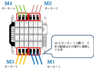 ドローンモーターのつなぎ方